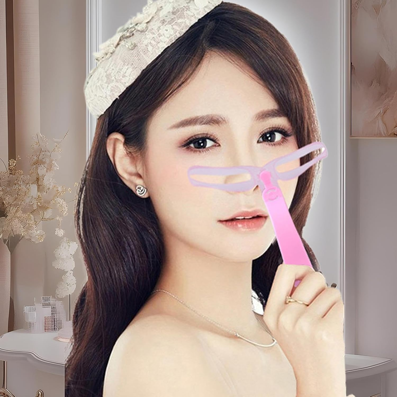 Eye Brow Stencils for Women - 8-Style Brow Drawing Guide - Washable Portable Eyebrow Templates for Makeup Travel Daily Use Party - Pink image number 3