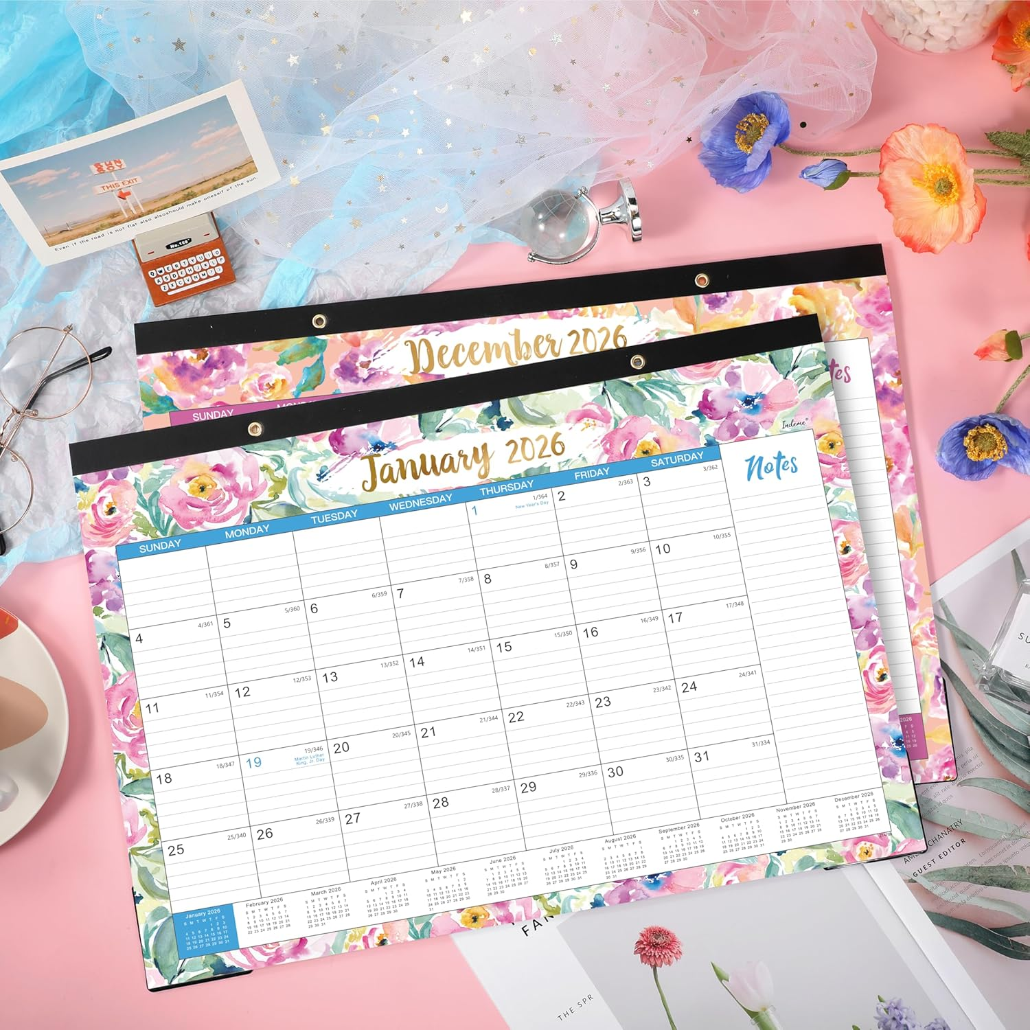 2026 Desk Calendar - Jan. 2026 - Dec. 2026, 12 Months Large Monthly Desk Calendar 2026, 17" X 12", Desk Pad, Large Ruled Blocks, To-Do List & Notes, Best Desk/Wall Calendar for Planning and Organizing image number 1