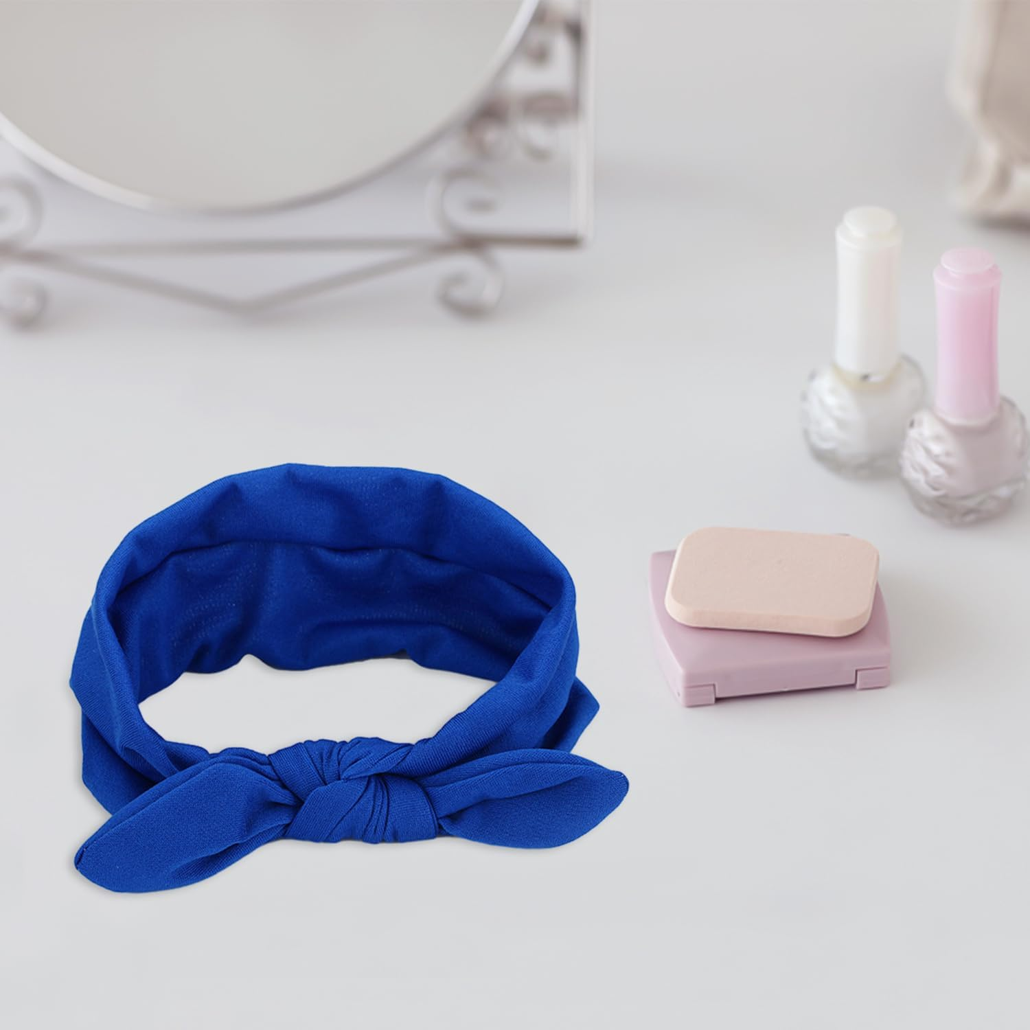 Nyxseat Women'S Accessories, Pack of 3 Rabbit Ear Headbands, Cute Headbands, Polyester, Suitable for Birthdays, Meetings with Friends, Everyday Wear (Rose Red, Royal Blue, Yellow) (20 X 8 Cm) image number 2