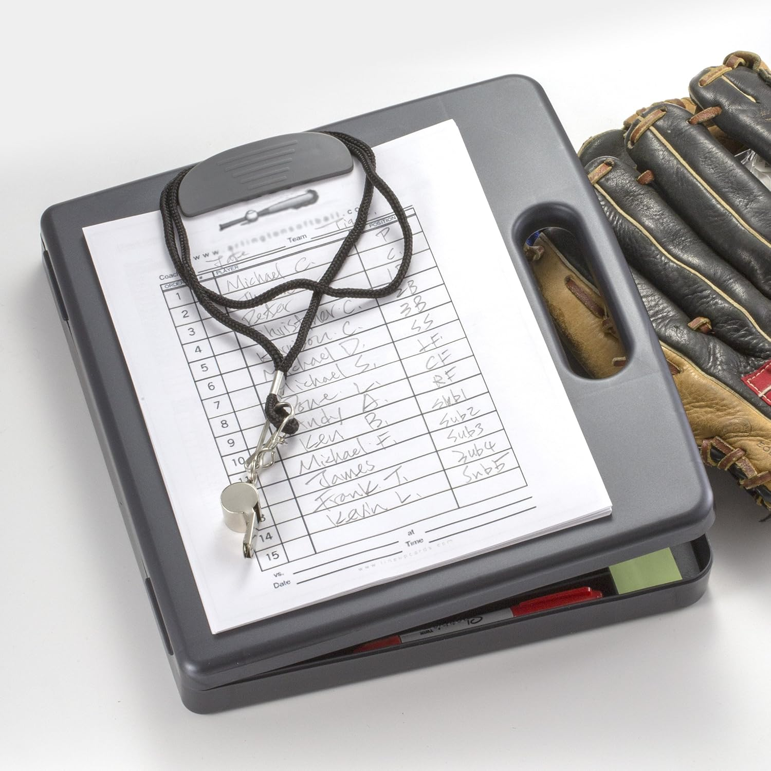 Officemate Clipboard Box for Activities with Dry Erase Board, Letter/A4 Size, Charcoal (83383) image number 4