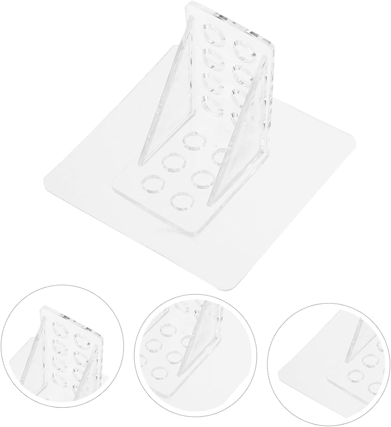 15Pack Adhesive Shelf Bracket, Punch Free Transparent Shelf Support Pegs for Shelves Kitchen Cabinet Closet Clapboard Layer，Clear Self Adhesive Bracket image number 2