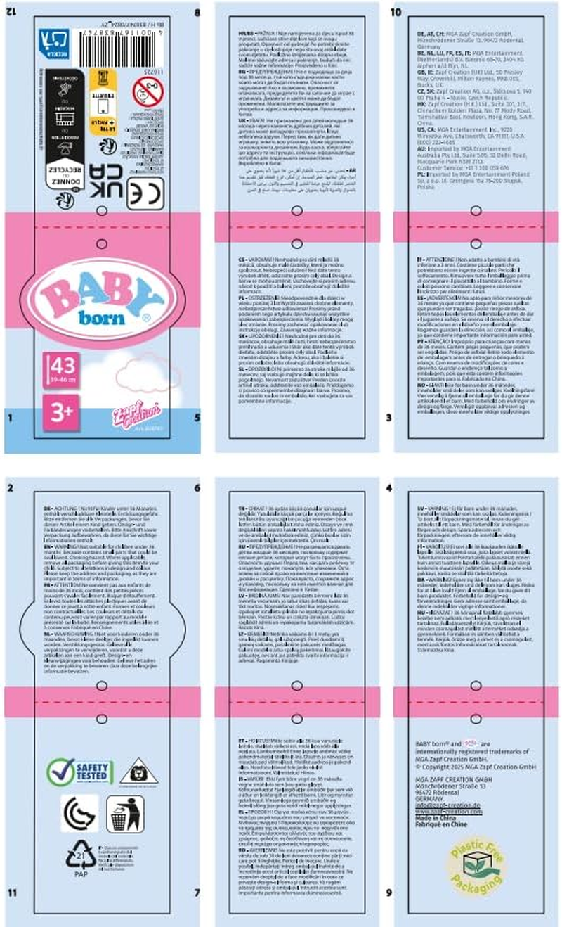 BABY Born Romper Blue 43Cm image number 1