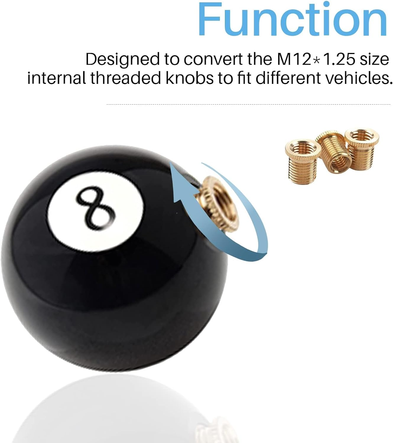 YIUIY M8X1.25, M10X1.25, M10X1.5 Shift Knob Adapters Gear Shifter Knob Thread Screw Adapter for 5 6 Speed Manual Automatic Vehicle Gold image number 5