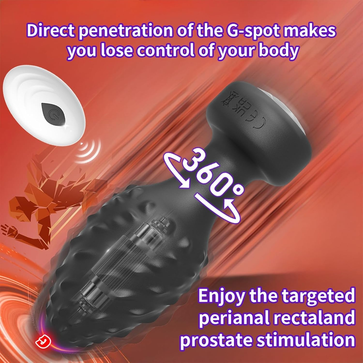 Anal Plug Vibrator with 3Pcs Butt Plug,Prostate Massager Anal Plug Vibrator,Wireless Remote Control 10 Frequency Vibration Mode, Adult Sex Toys & Games, Suitable for Men and Women and Couples Fun (Black Rotation APP) - Normal Black image number 7