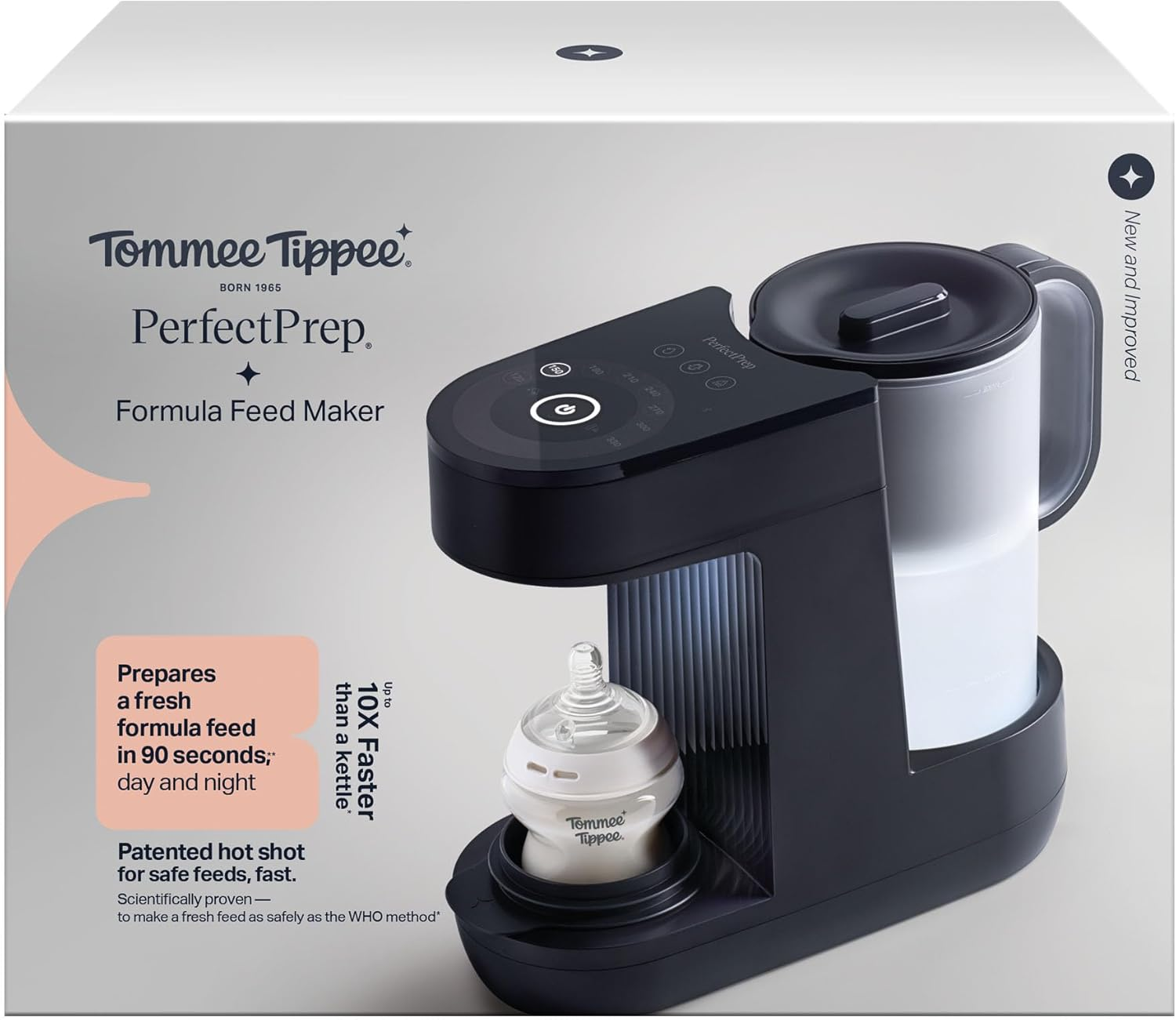 Tommee Tippee Perfect Prep Machine, Baby Bottle Formula Feed Maker with Antibacterial Water Filter, App Support, Day & Night Feed-Friendly Features, Slate image number 1