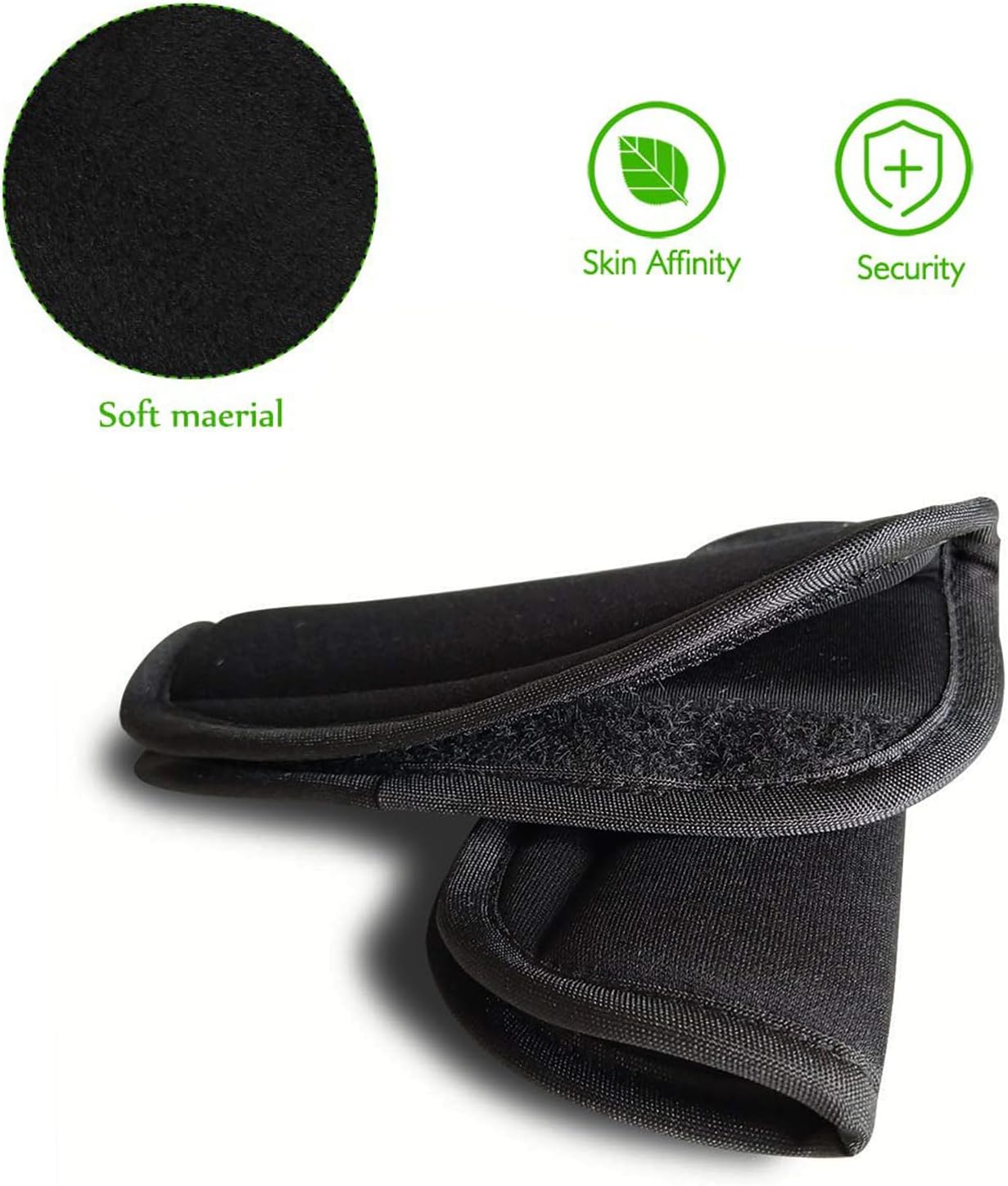 3 Pcs Ling-Luo Black Baby Stroller Seat Belt Strap Covers - Soft Universal Cushion for Newborns Infants Toddlers Kids, Comfortable Pushchair Car Seat Shoulder Strap Protectors image number 4