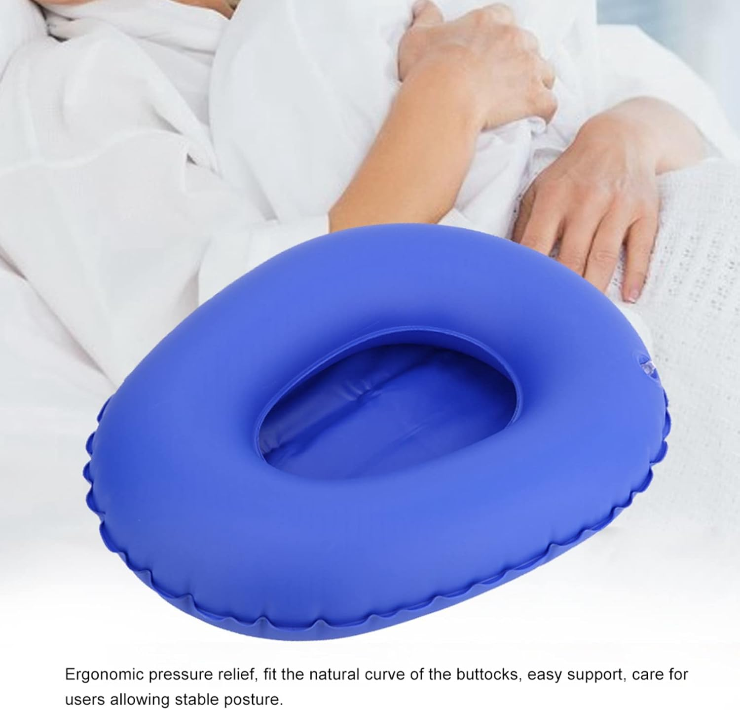 Inflatable Bed Pan with Air Pump, PU Bedpan for Patients, Elderly & Post-Surgery Care,Ergonomic Pressure Relief, Portable & Easy Clean image number 3