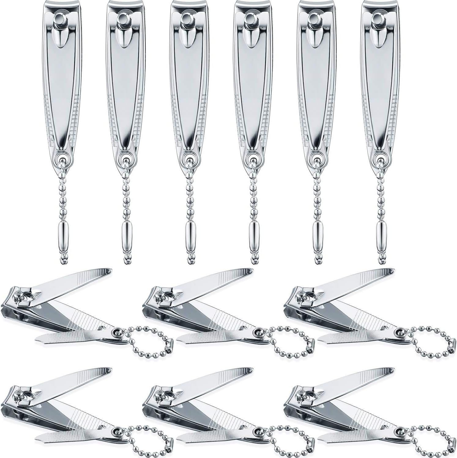 Bememo Stainless Nail Clippers Set Fingernail Clippers and Toenail Clippers Nail Cutter Tool Set for Kids, Men, Women 12 Pieces Fingernail Clipper Set image number 1