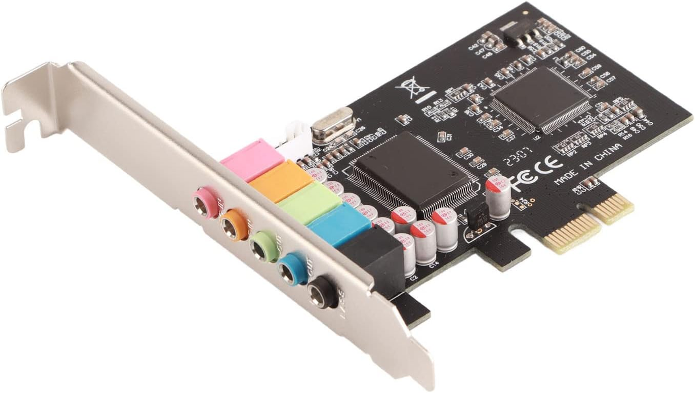 Pcie Sound Card,6 Channels Stereo Desktop Audio Signal Conversion Hardware,Cmi8738 Chip 32/64 Bit Sound Card PCI Express Adapter image number 1