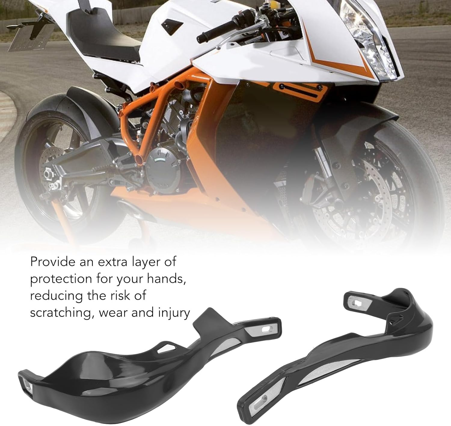 Motorcycle Handguards, Handle Bar Hand Brush Guard, Effective Wind And, Handlebar Hand Brush Guards, Handle Protector Replacement For, CR, EXC, YZF WRF - White image number 6