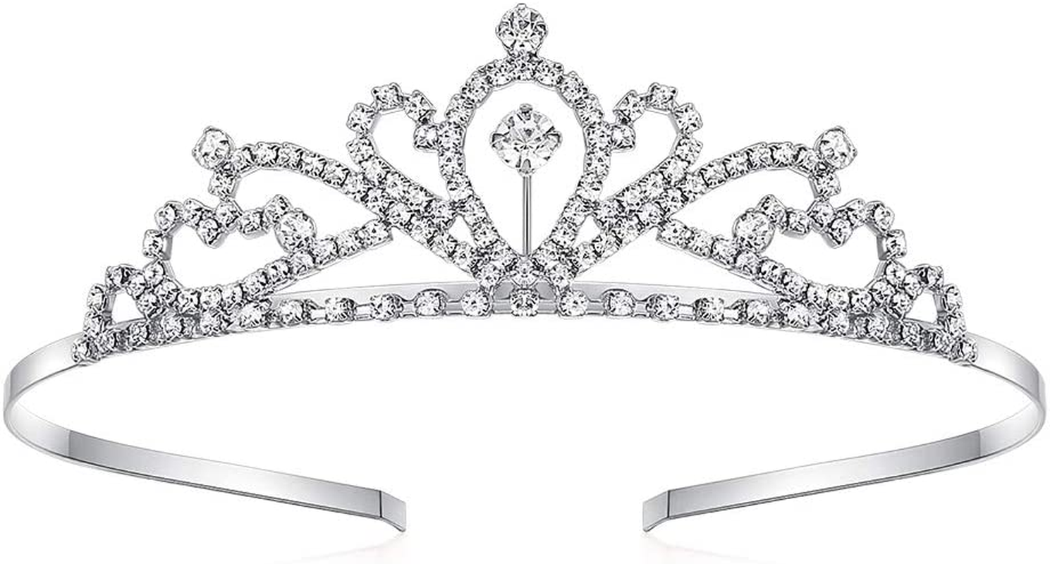 Lovelyshop Handmade Rhinestone Waterdrop Tiara for Wedding Prom Birthday Pageant - Rose Gold