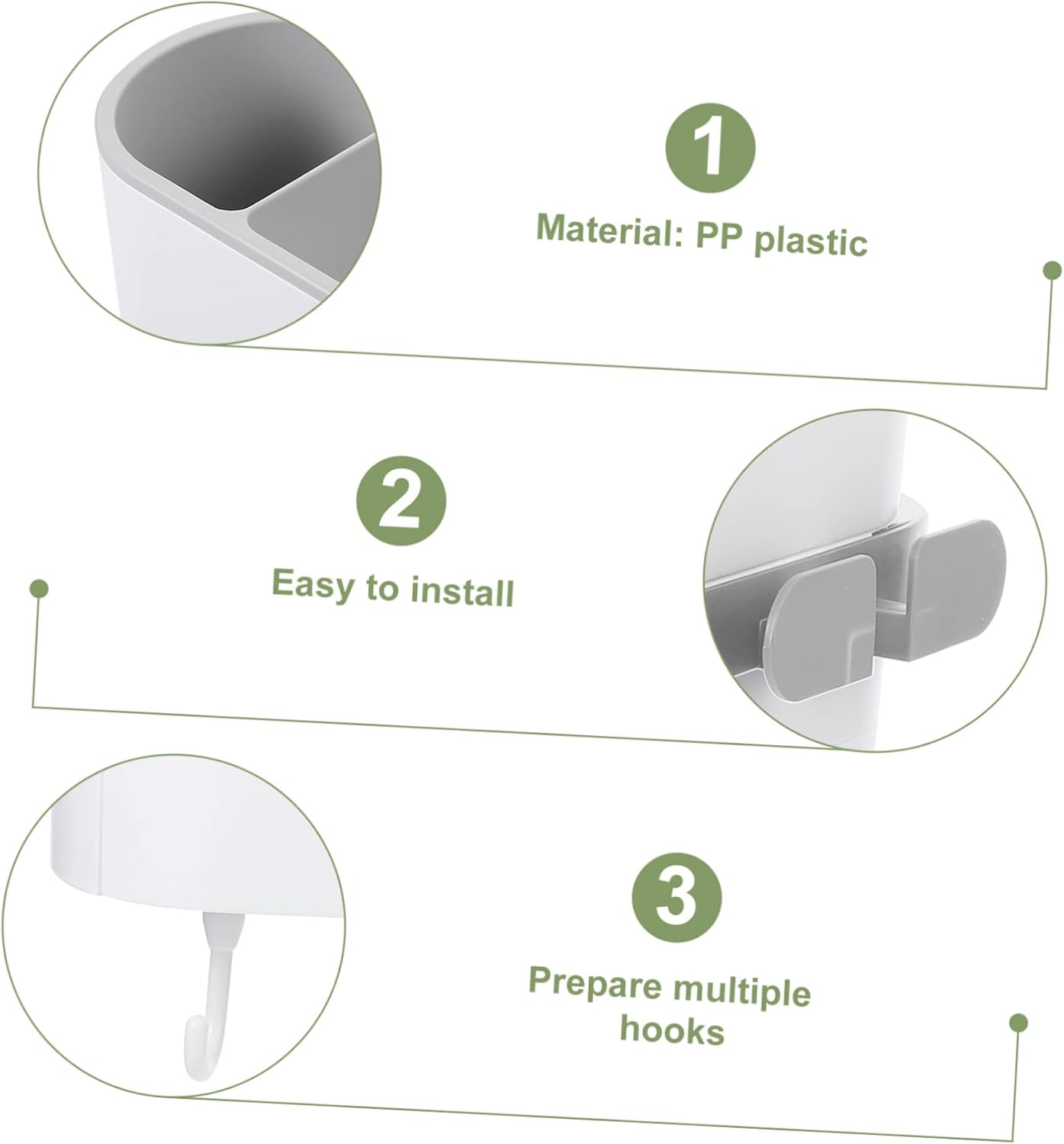 Outanaya Bathroom Wall Rack Hair Dryer Support Storage Multi-Function Hair Dryer Holder image number 5