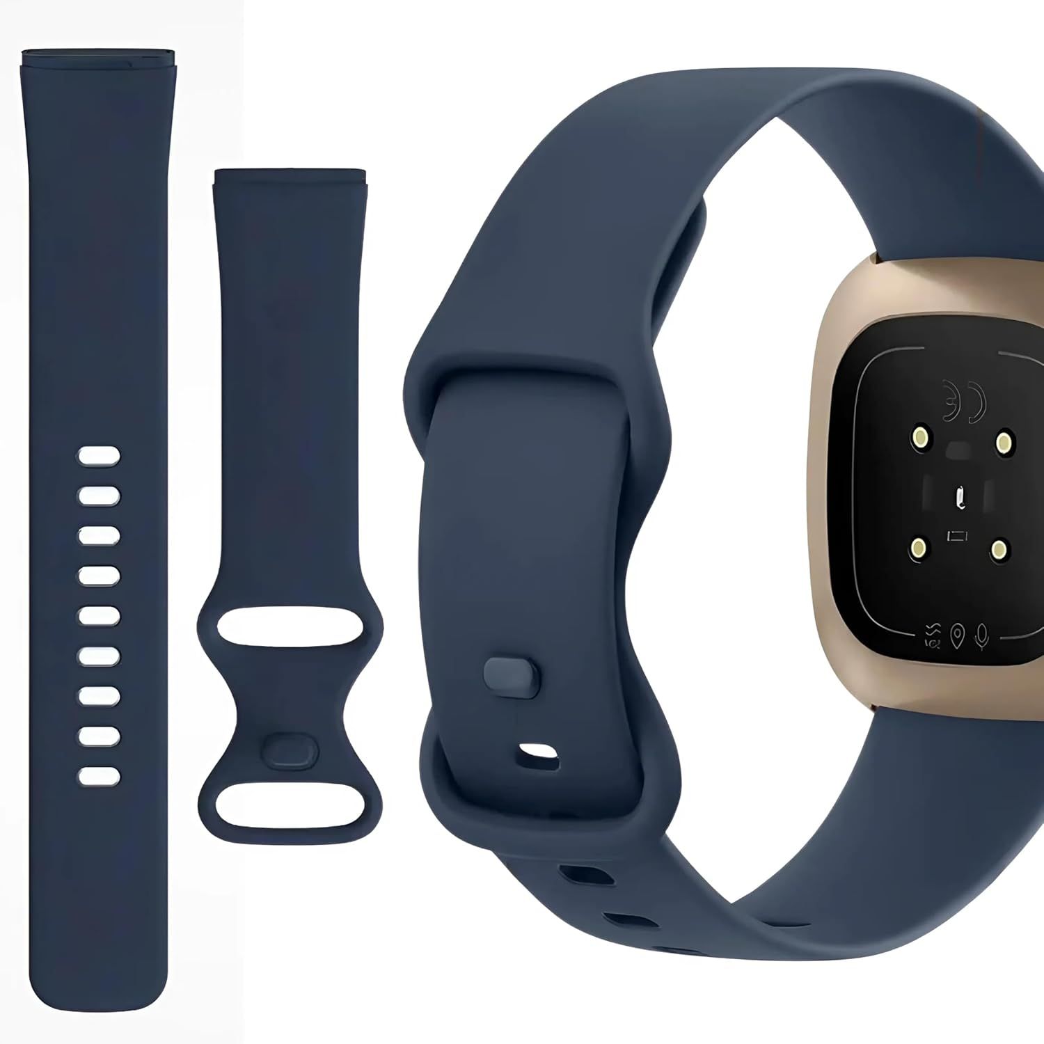 EZONEDEAL Band Strap for Fitbit Versa 3/Sense Strap Replacement Bands in Soft Silicone, Sweat Resistant