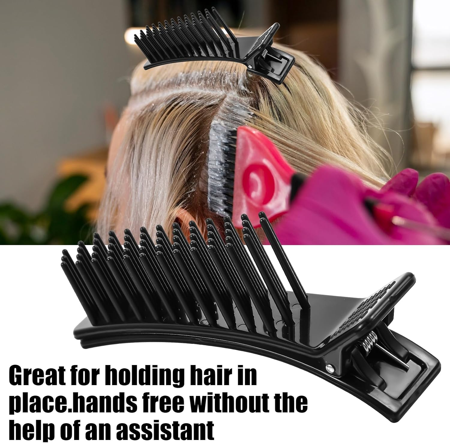 2Pcs Grip Sectioning Clips for Styling Sectioning, Ymapinc Duckbill Styling Hair Cutting Clips with Non-Slip Professional Alligator Grip for Parting Cutting, Coloring, Salon, Barber image number 3