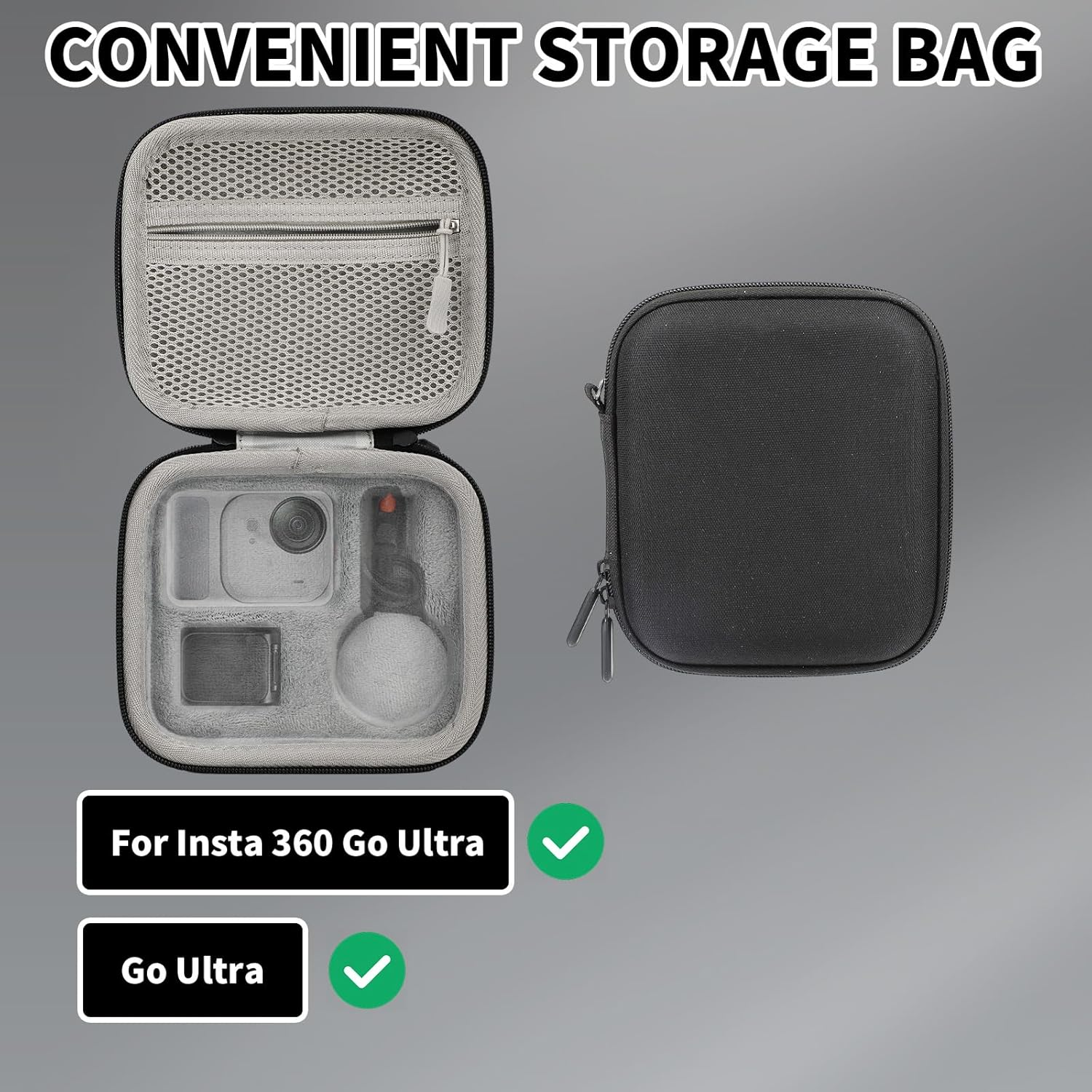 Carrying Bag for Insta360, Waterproof Portable Camera Storage Protective Case with Lanyard Practical Protective Accessories for Insta360 Go Ultra image number 6