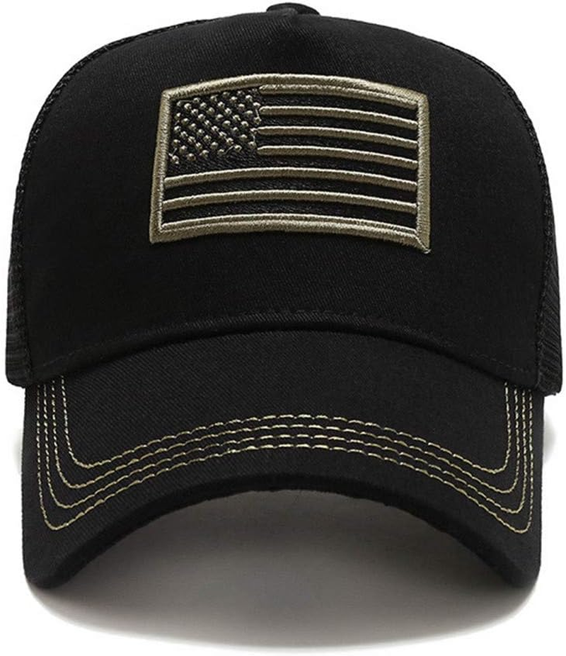 Idopy USA American Flag Army Military Style Mesh Baseball Cap Hat