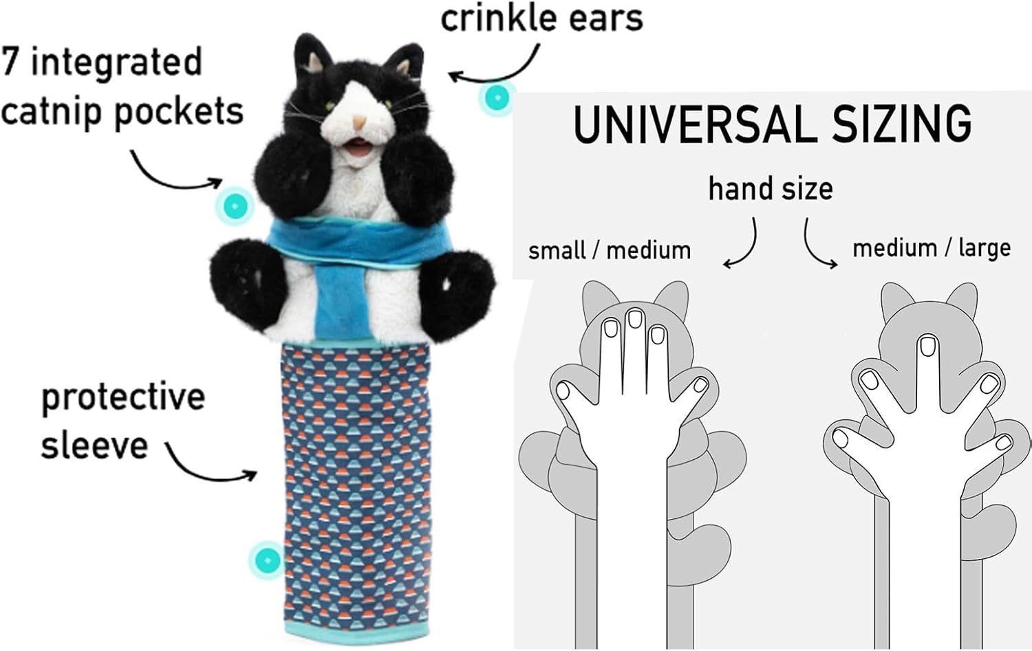 Generic Cat Puppet Wrestler, Interactive Cat Wrestling Toy Puppet. Kitten Wrestler Game with Sturdy Padding, Plush Cat Arm Wrestle Toy Interactive Play image number 5