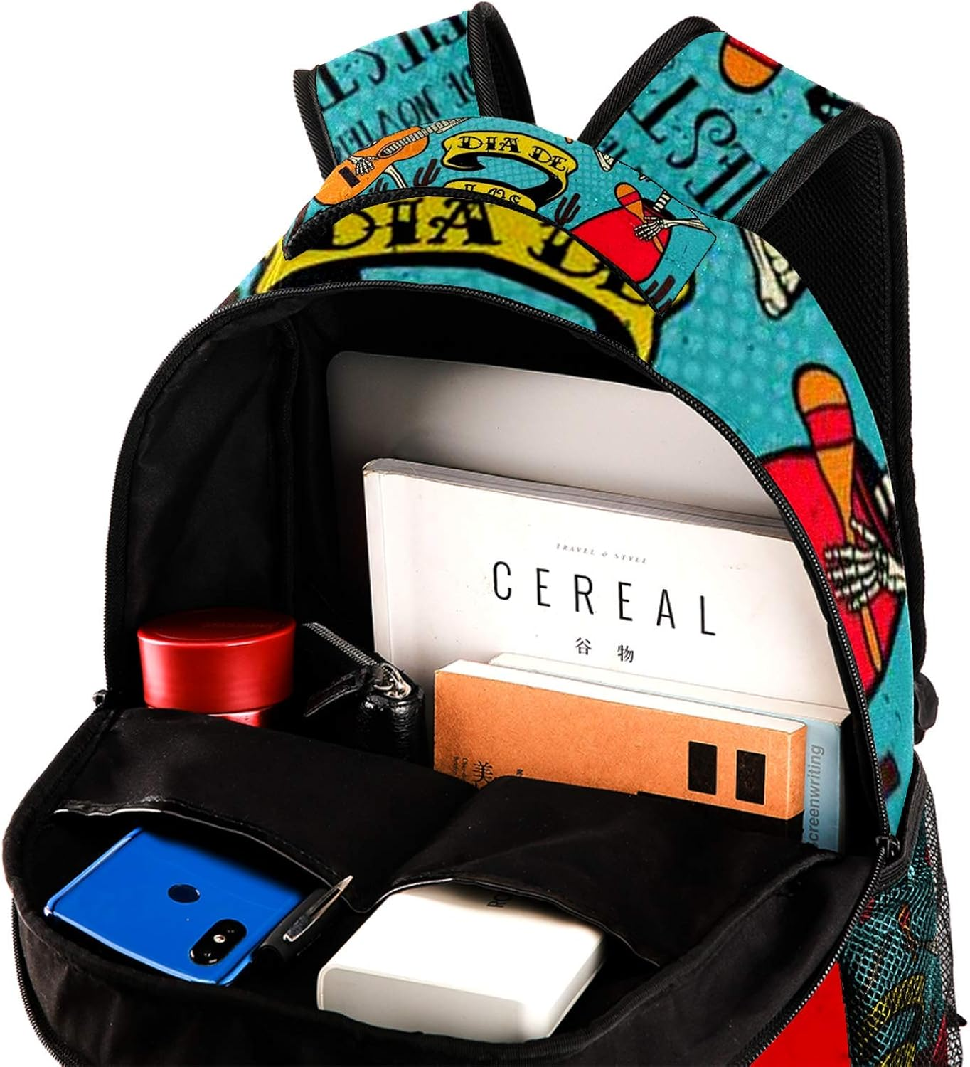 Students Backpack Day of the Dead Skeleton Dance Casual Backpack for Girls and Boys Bookbag School Bag Travel Daypack image number 3