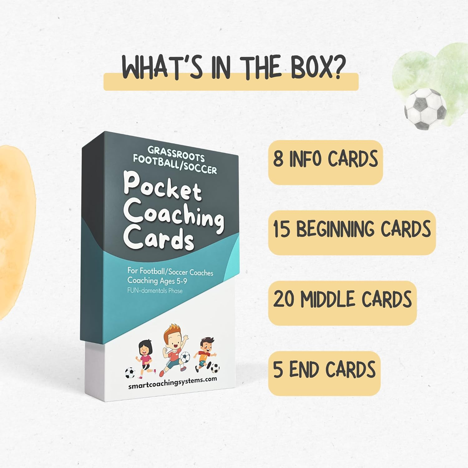 Grassroots Soccer Coaching Cards - Soccer Drills for Kids Aged 5 to 9 - for Miniroos Soccer Coach image number 1