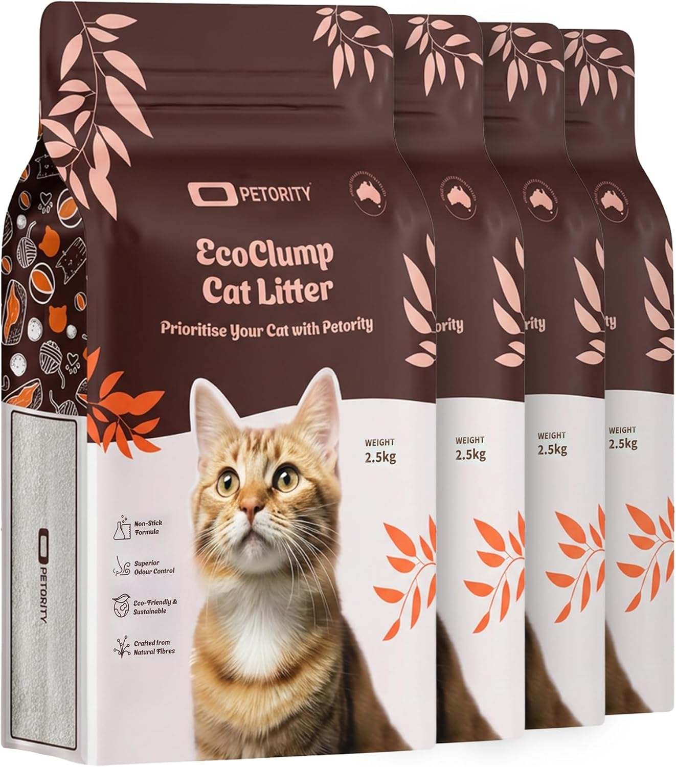 Ecoclump Tapioca Corn Cat Litter 10KG(14.3L), Tight Clumping Non-Stick Kitty Litter, 99% Dust Free Health for All, Natural Clean Scent Low Tracking Formula, Eco Friendly & Loved by Cats