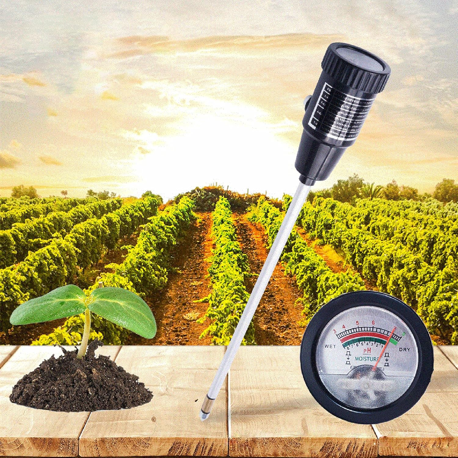 2 in 1 Soil PH Meter Tester for and Humidity Testing Reliable High Sensitivity Probe Sensor No Battery Needed Lightweight Portable Design Garden Farm Lawn Indoor Outdoor Plant Care image number 1