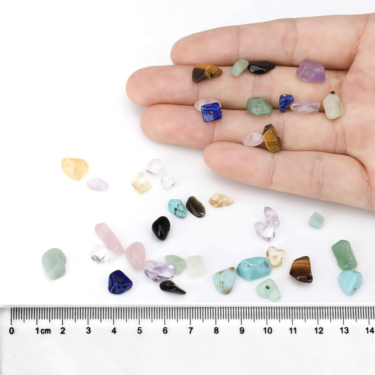 BEADNOVA Natural Chips Gemstone Crystal Pieces Irregular Shaped Loose Beads for Jewellery Making Box Set Value Pack image number 4