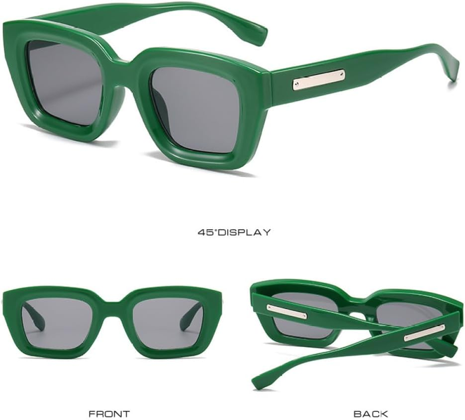 Small Square Sunglasses for Men Green Sun Glasses Women Eyewear Traveling Style UV400 image number 1