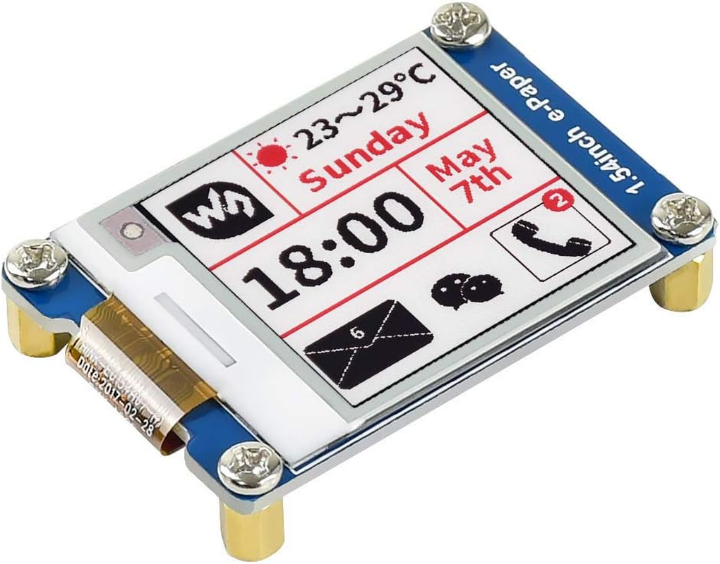Waveshare 1.54Inch E-Paper Compatible with Raspberry Pi/Jetson Nano Red, Black, White Three Color Display image number 4