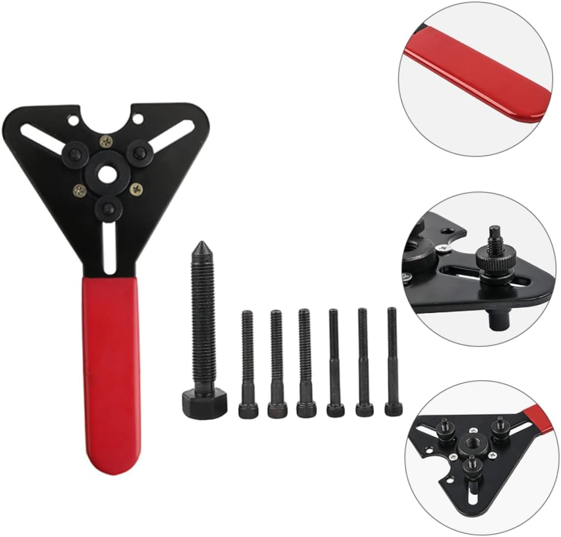 Mobestech Steel Compressor Clutch Remover Wrench Set 8Pcs Auto Repair Tool Kit for Car Air Conditioning Clutch Disassembly with Metal A/C Holding Tool, Suitable for Automotive Maintenance