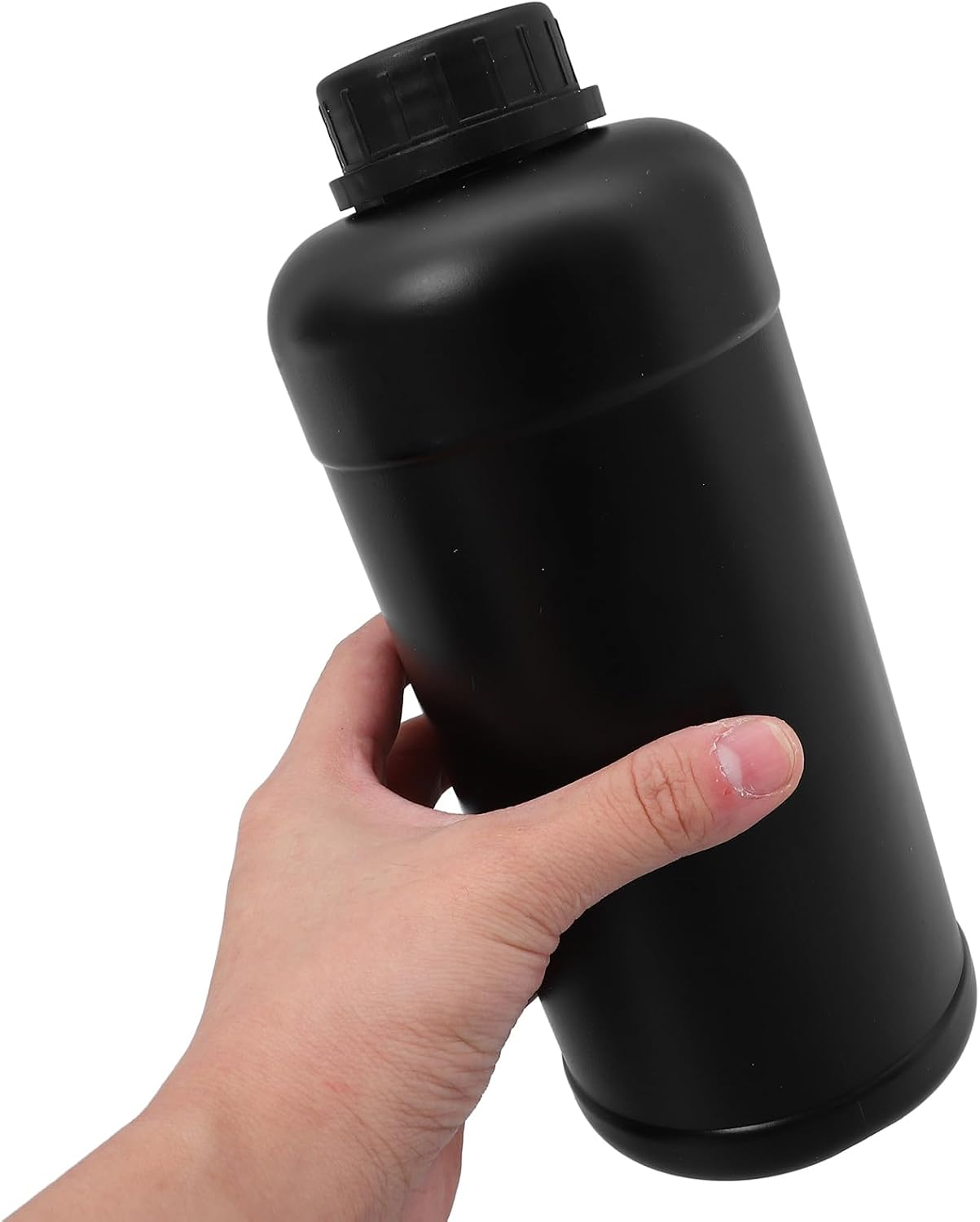 Iplusmile 4Pcs 1000Ml Plastic Empty Small Mouth Graduated Lab Chemical Container Reagent Bottle Sample Sealing Liquid Medicine Bottles Jar Pot Black