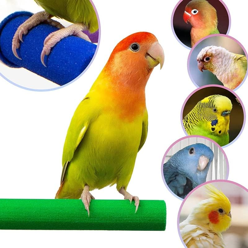 5 Sizes Colorful Pet Bird Cage Perches Stand Platform Chew Toy for Parrot Bites, Durable Emery Pet Bird Cage Accessories image number 2