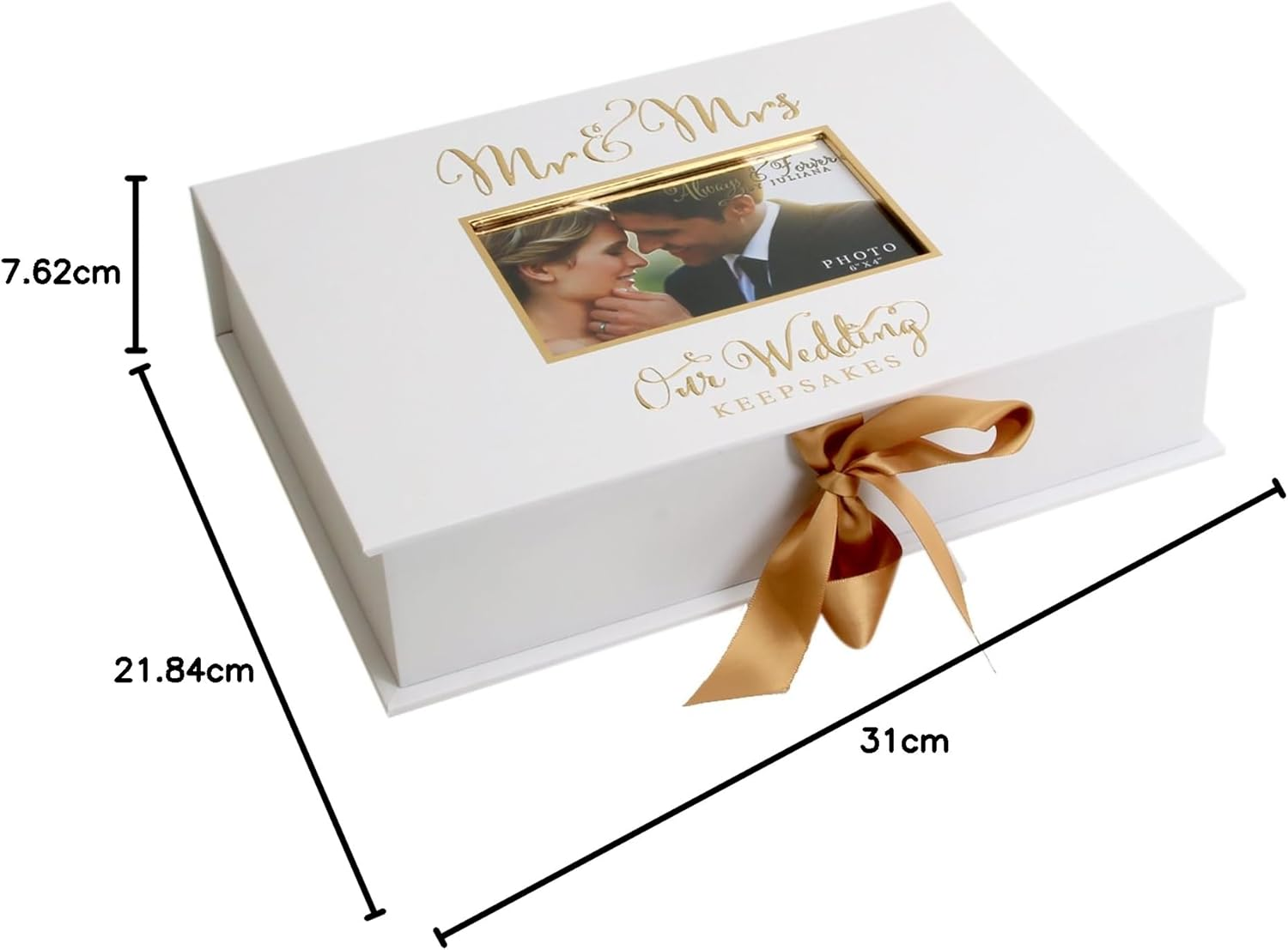 Golden Foil Wedding A4 Keepsake Box image number 1