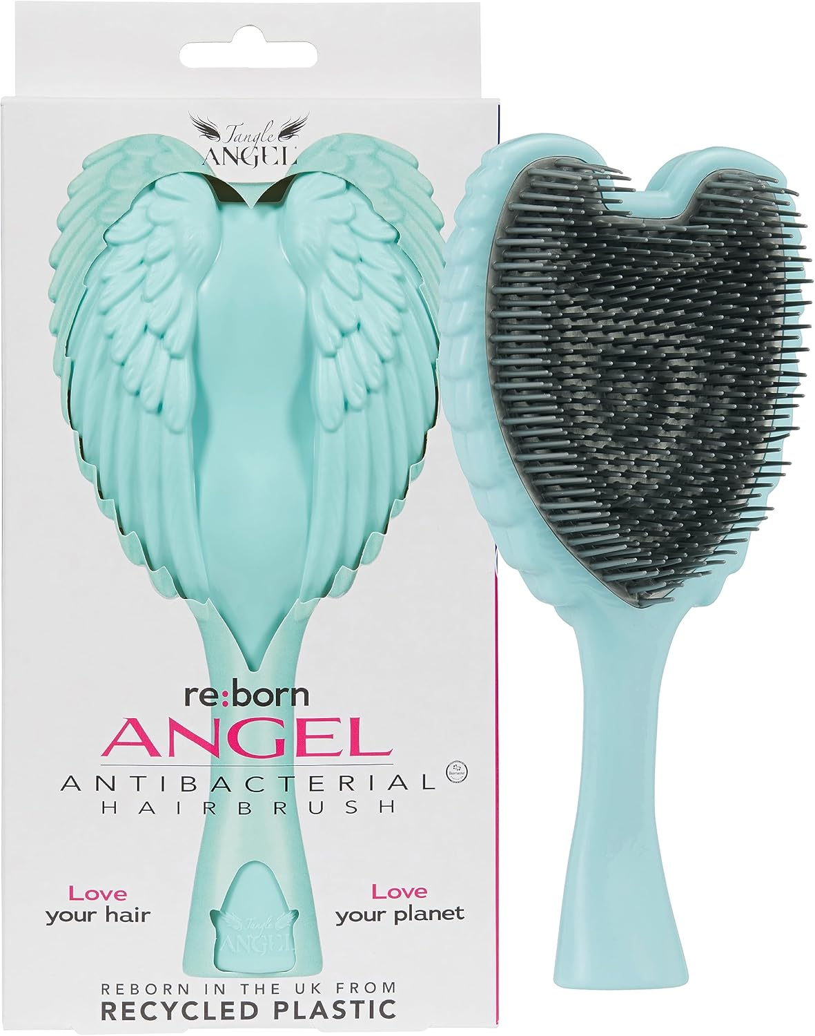 Tangle Angel Reborn Angel Detangling Hair Brush - Eco Friendly Hair Brush. Great for All Hair Types - Thick, Curly, Straight, Wavy, Wet and Dry Hair, Hair Extensions. Perfect for Women, Girls, Kids