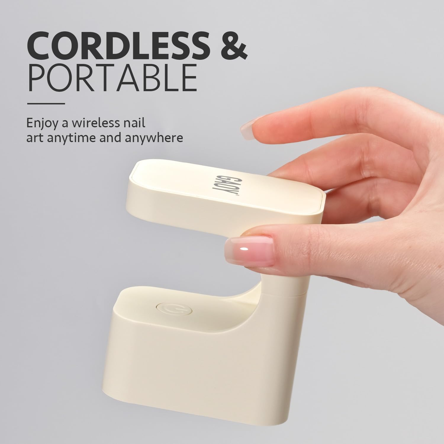 GAOY Mini UV Light for Gel Nails, Rechargeable LED Nail Lamp with 2 Timers, Cordless Portable UV Light for Fast Curing, Creamy White - Rechargeable-Rosy image number 7