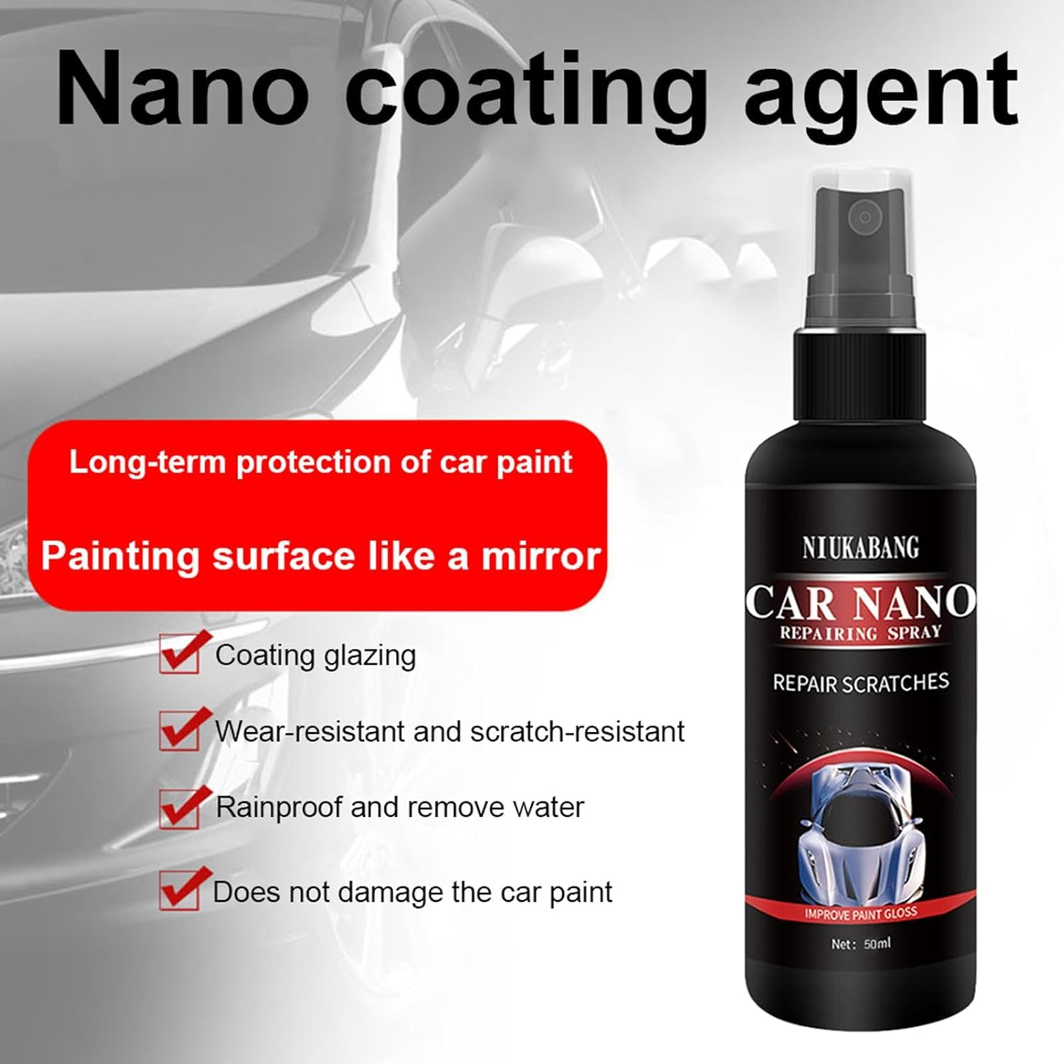 Vehicle Scratch Remover, Nano Car Scratch Repair Spray, Auto Hand Correction System for Removing Scratches and Swirls Car Scratch Repair Spray image number 4