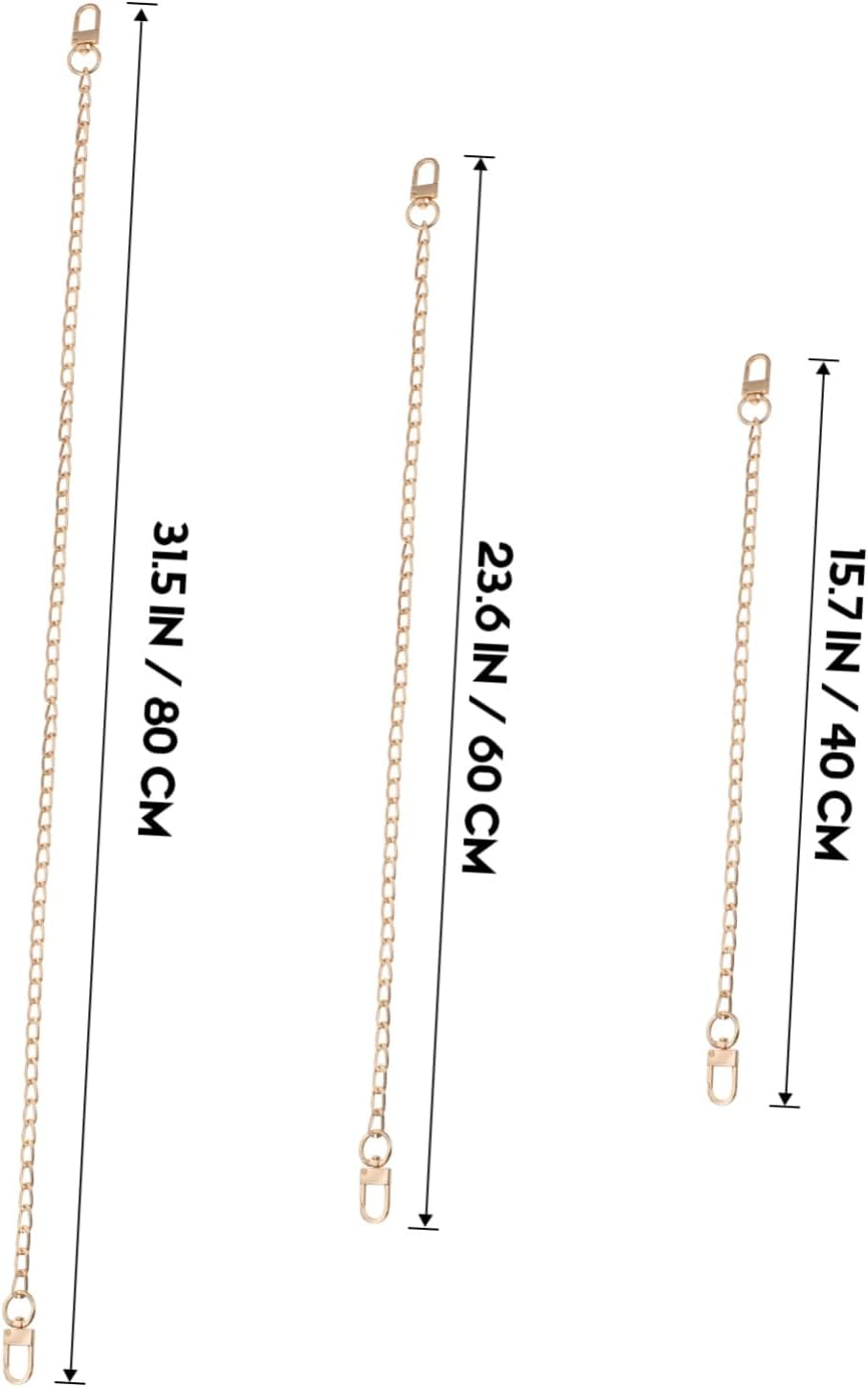 PACKOVE 8Pcs Diy Flat Chain Metal Bag Chain Purse Strap Crossbody Bag for Purse image number 5