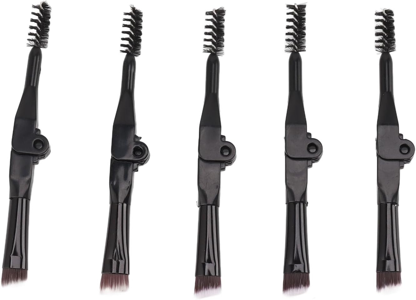 Eyebrow Brush Set Portable Foldable Dual Sided Makeup Tool for Travel Storage image number 5