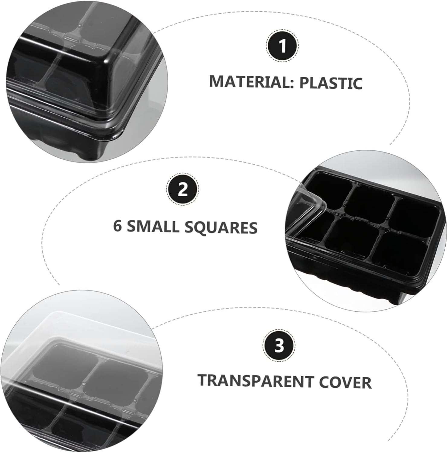 Garden Propagator Set 10 Pack Trays Lid and Bottom Holes for Healthy Plant Growth image number 4