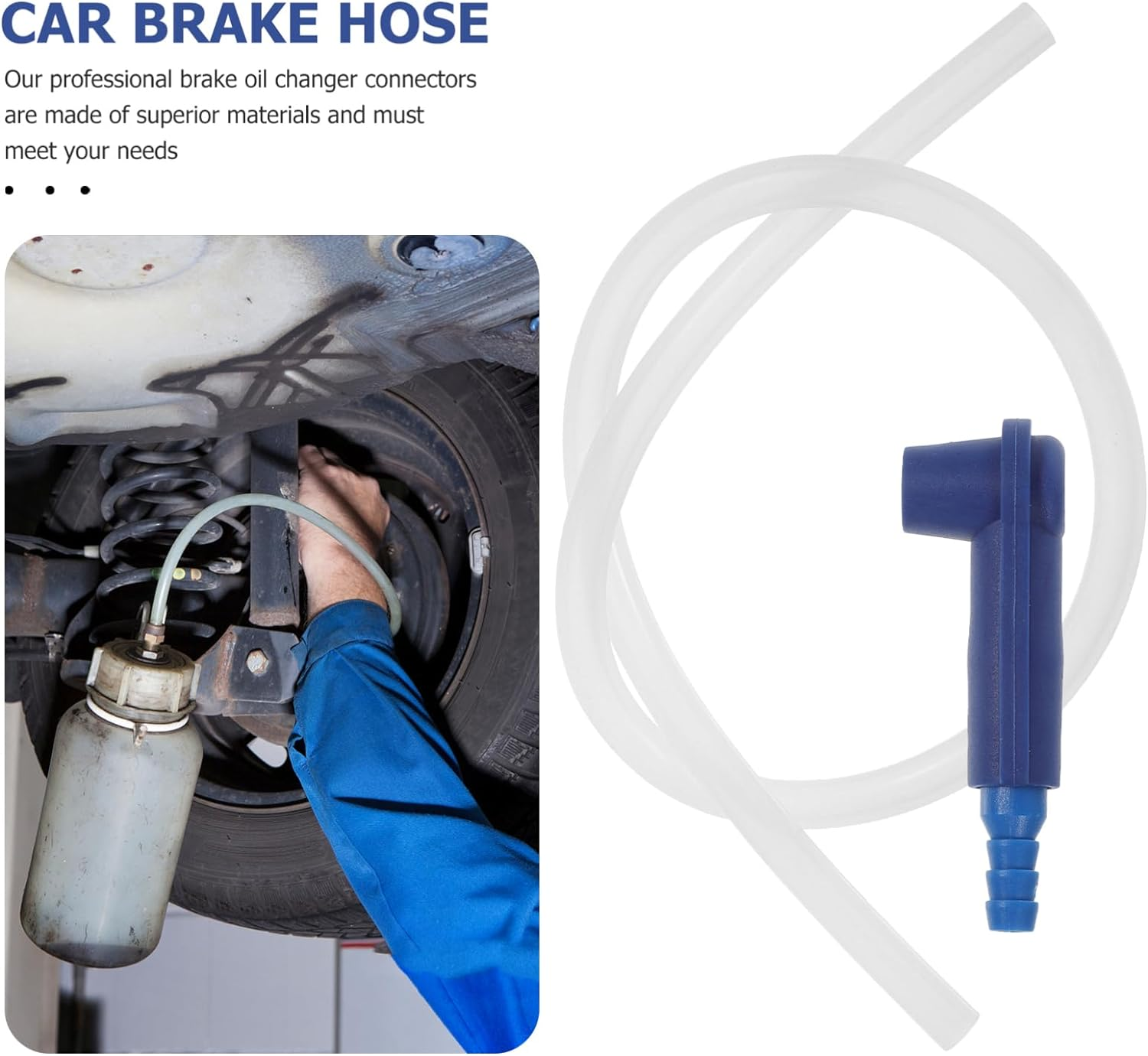 Vaguelly Replacement Brake Hose Brake Oil Bleeder Connector Oil Bleeder Hose Fluid Fluid Change Tool Changer Plastic Car Change Machine image number 1