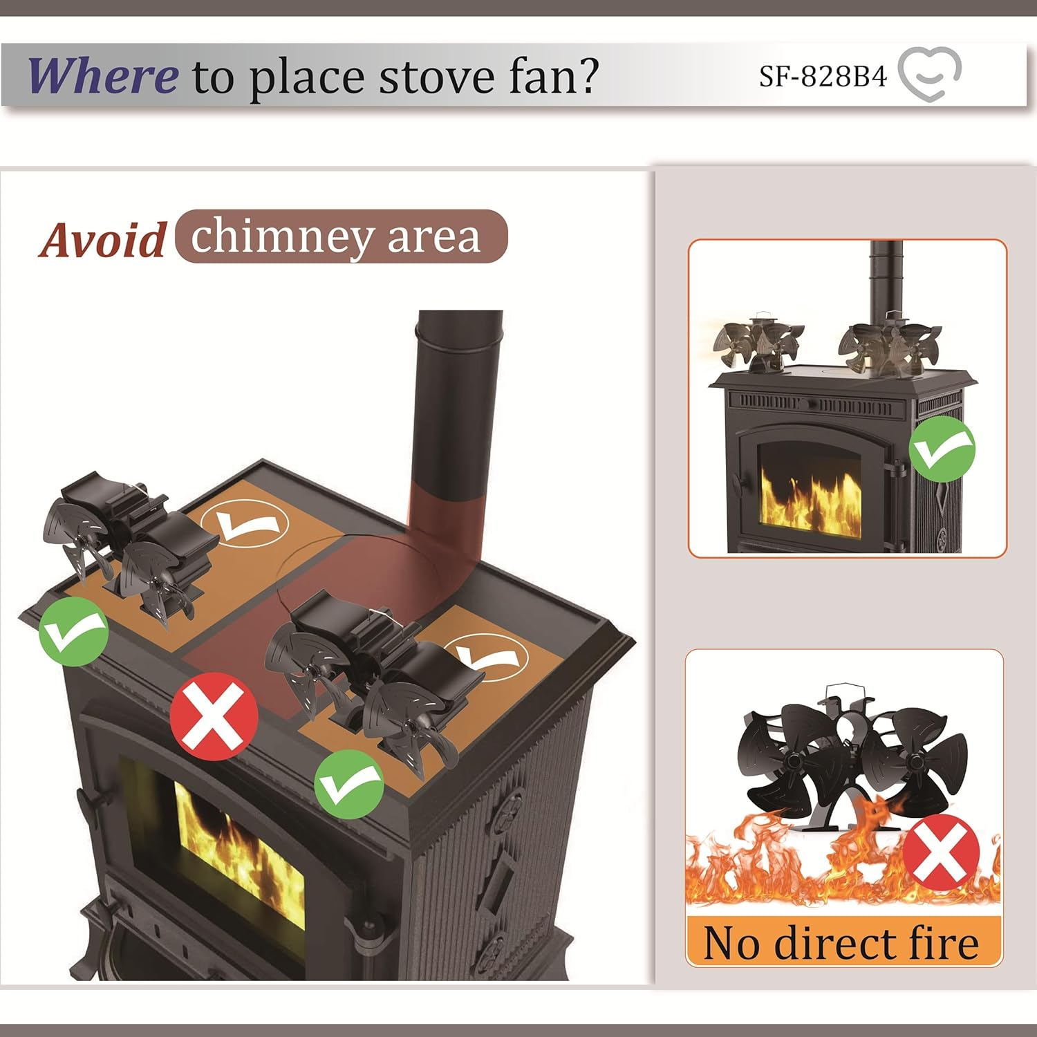 FUTURESUN Elegant Heat Powered Eco Stove Fan with Powerful Twin 4-Blades & Dual Motors Eco Self-Powered & Silent Operation for Fireplace/Bbq/Wood/Pellet/Log Burners &ndash; No Batteries/Electricity Required image number 6