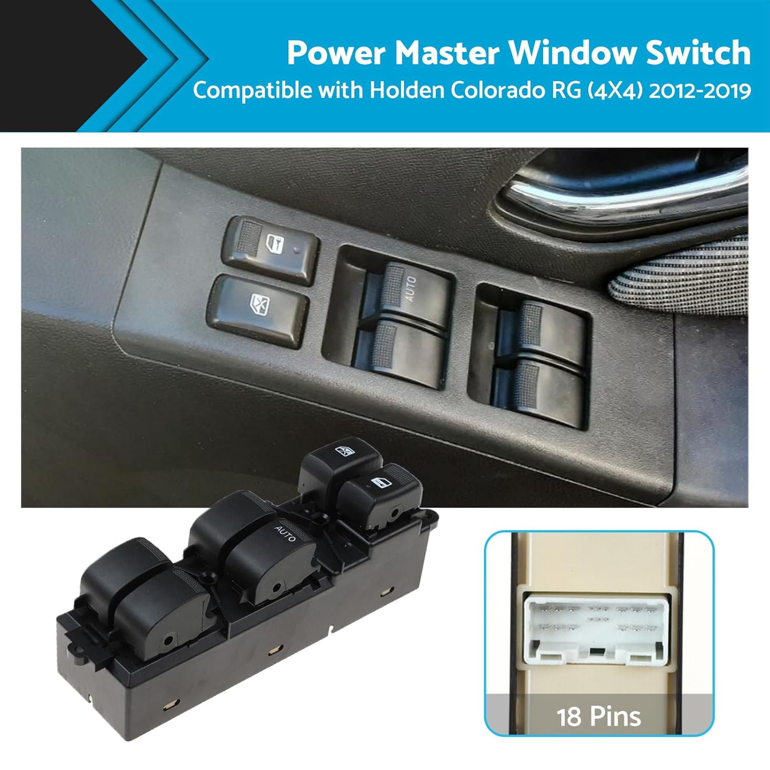 Master Power Window Switch Suitable for Holden Colorado RG 4Door 2012-2019 Driver Control image number 2