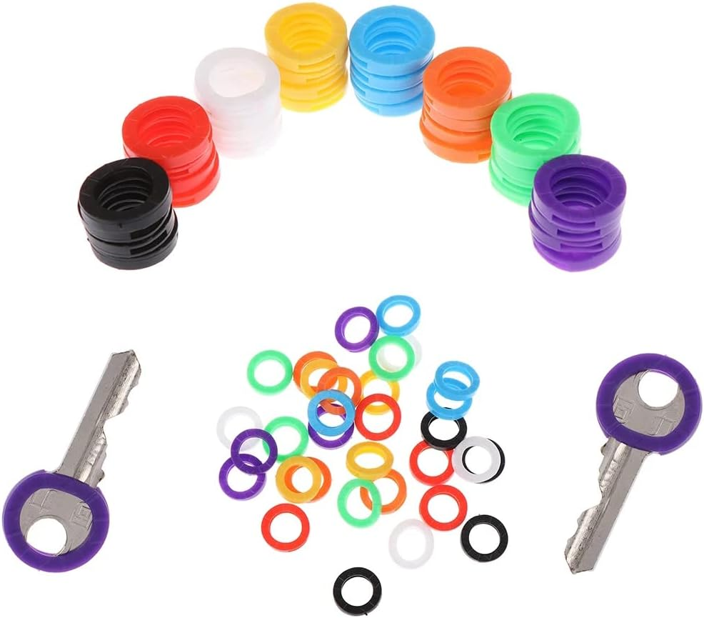 50X House Key Cover Key Cap Indicate Identifier Topper Keyring Keys Round image number 4