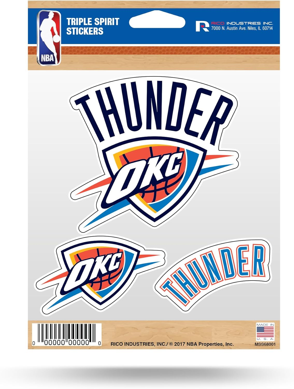 Rico Industries NBA Fan Shop Die Cut 3-Piece Triple Spirit Sticker Sheet image number 5