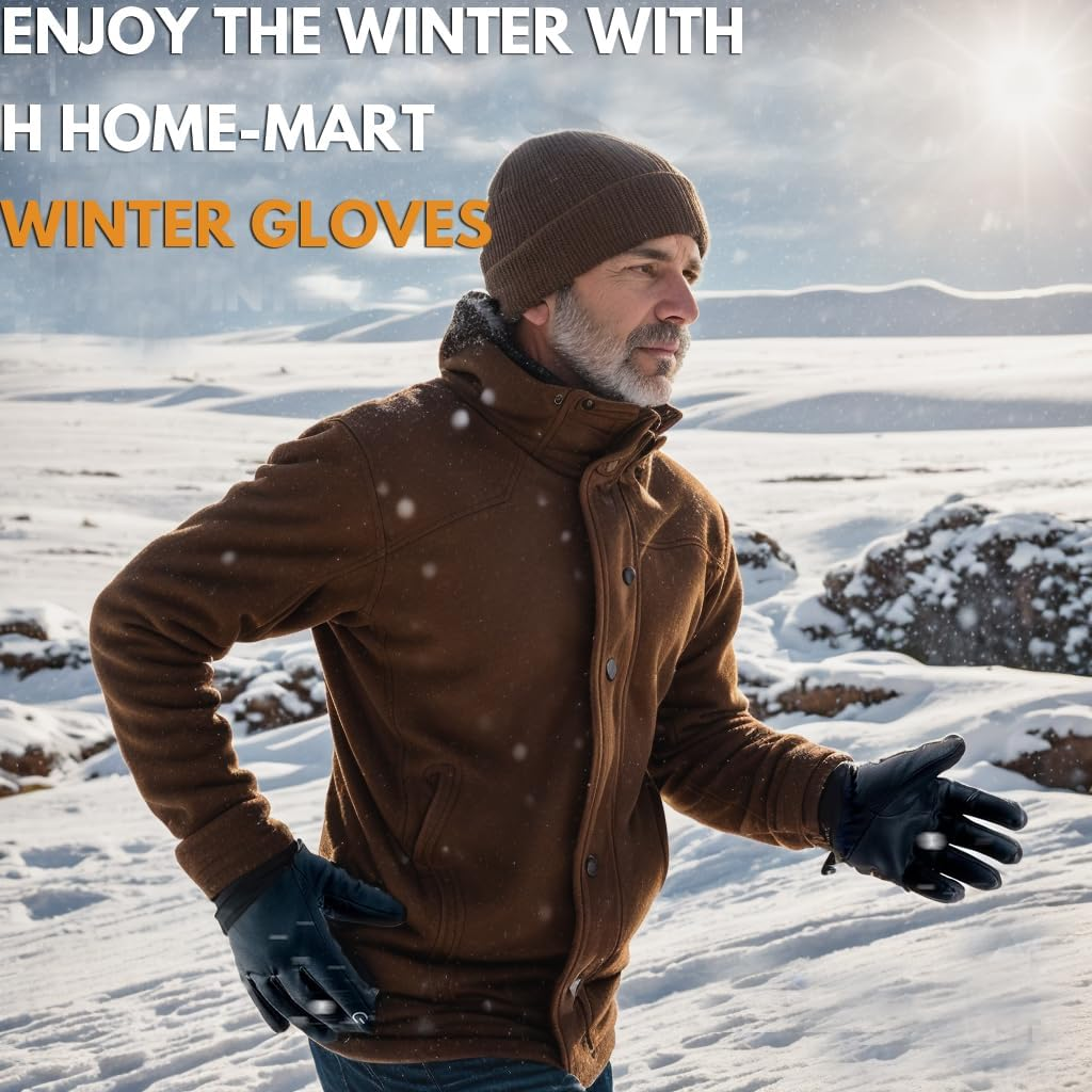 Winter Gloves Cycling Gloves with Touch Screen Fingers for Men Warm,H HOME-MART -20℉ Windproof Waterproof Ski Women Running Gloves with Touchscreen Thermal Lining Anti-Slip for Motorcycle Snowboarding image number 1