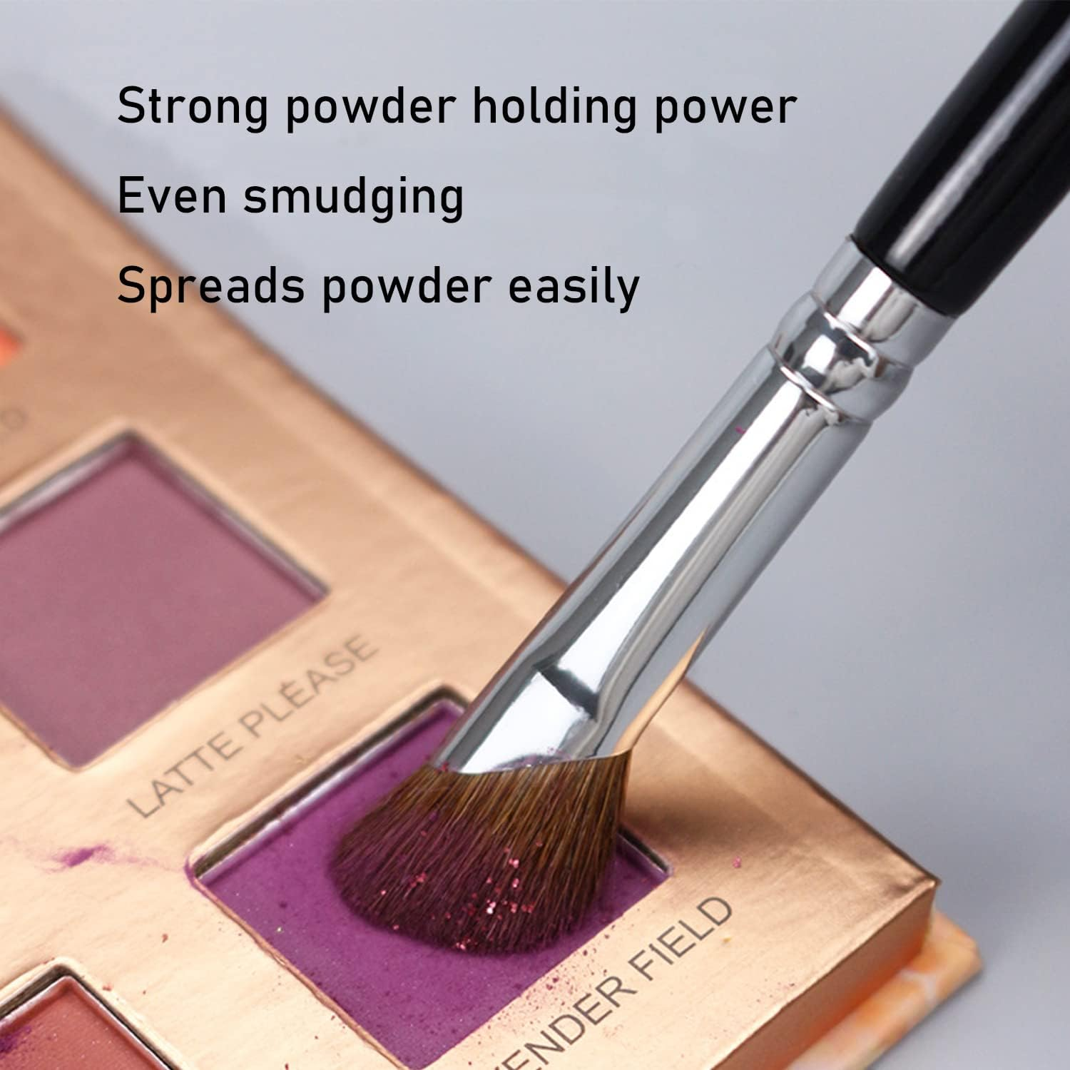 Ksvsonrvi Eyeshadow Brush, 2PCS Sickle Shape Soft Pony Hair Shading Nosal Shadow Brush Set, Black Wooden Handle image number 3