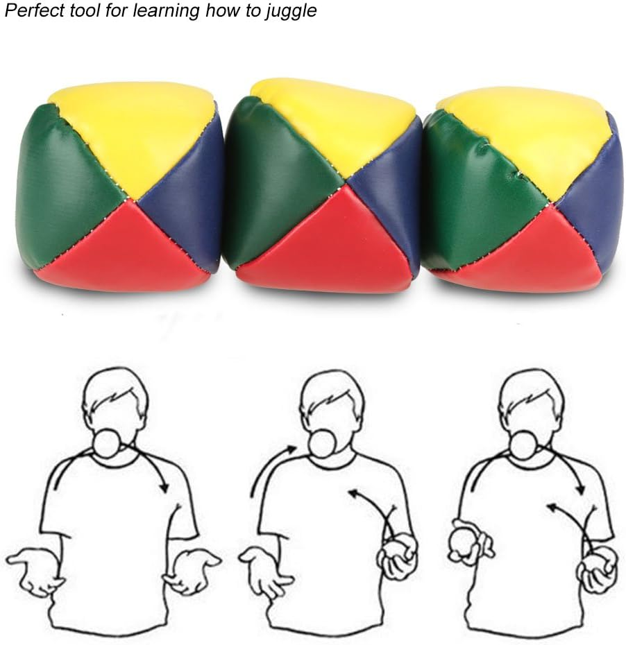 3PCS Juggling Balls, Leather round Balls Baby Juggling Ball Fun Circus Beginners Learning Prop Small Sandbag Toy Set for 1+ image number 2