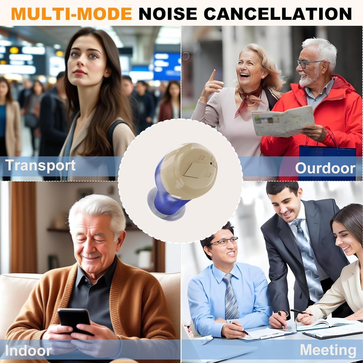 Hearing Aids Battery Display Mini Noise Cancelling Hearing Aid for the Elderly