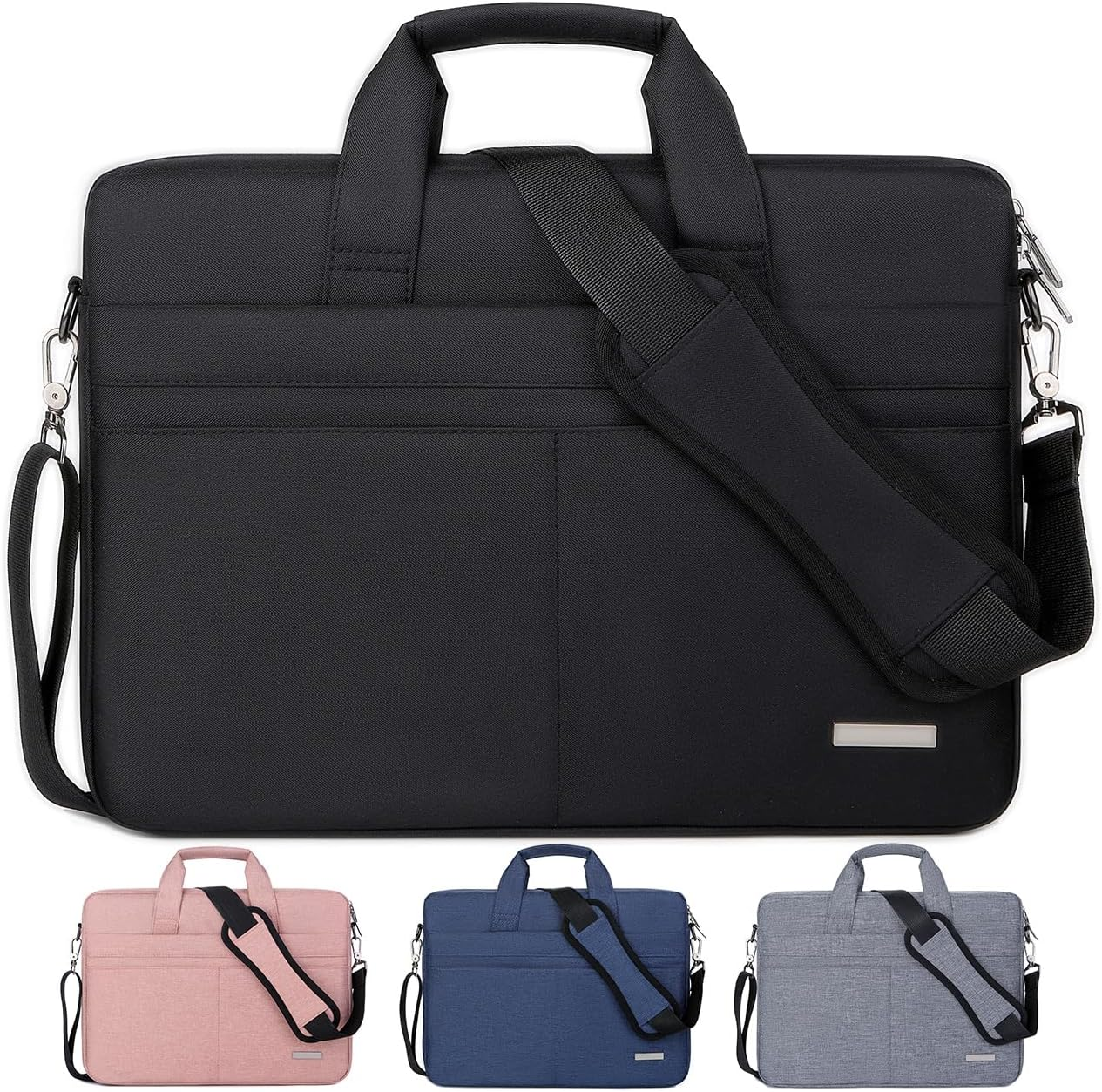 FALAZAR Laptop Bag 15.6 Inch for Men Women Laptop Carrying Case Business Briefcase Waterproof Computer Messenger Bag Office Work Shoulder Bag with Shoulder Strap, Black Grey Blue Pink