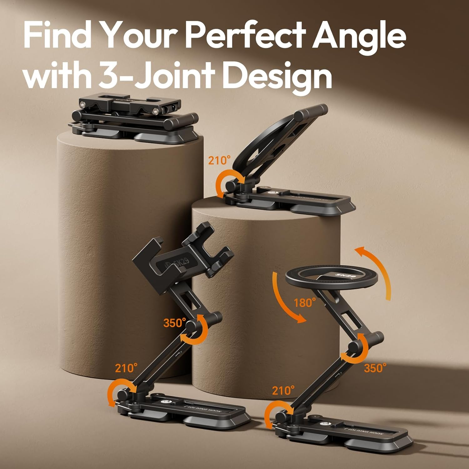 ULANZI SK29 Magnetic Phone Tripod, Foldable Mini Tripod Mount with Magsafe Phone Holder, Aluminium Cell Phone Stand with 1/4&rdquo;, Arca Uka Base, Travel Vlog Essentials for Iphone 17/16/15/14/13/12 image number 5