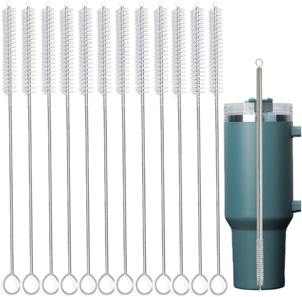 12 Inch Extra Long Straw Cleaner Brush, 12 PCS 12Mm Diameter Extra Wide Straw Brush Set for Long Straws for 40/30/20 Ounce Mugs,Scholastic Cups,Drinking Straws,Jug Tubes or Hummingbird Feeders, Etc.